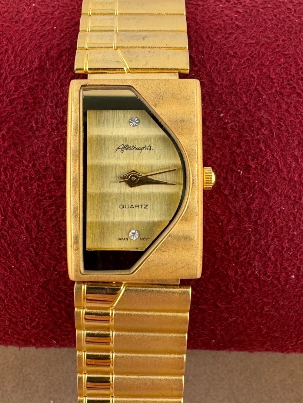 Vintage Ladies After Thoughts Gold Tone Quartz Piano Dress Watch